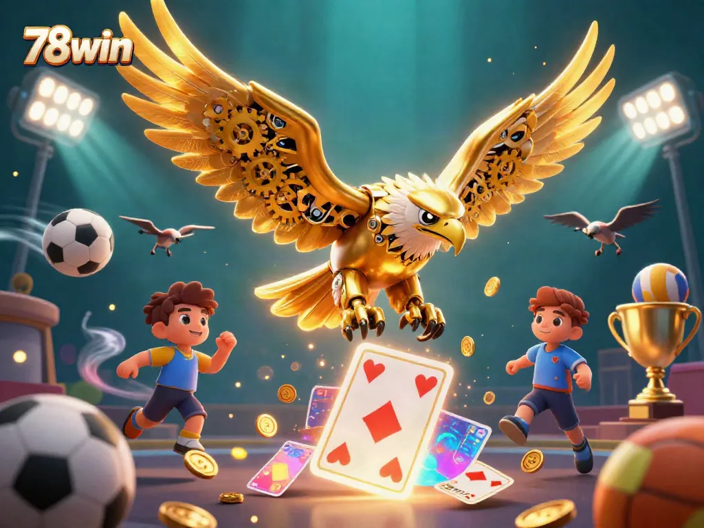 Experience thrilling gameplay at 78win with golden eagles and dynamic sports elements.