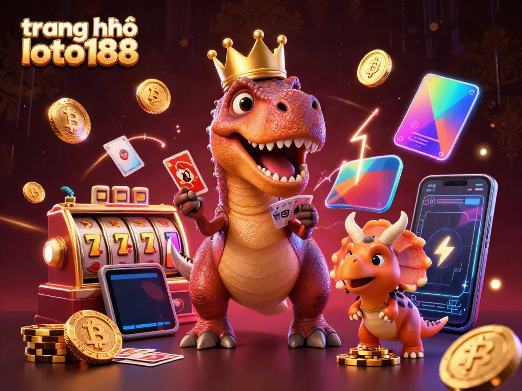 Experience thrilling gaming at trang chủ loto188 with a vibrant dinosaur casino scene.