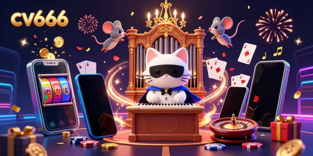Experience thrilling gameplay at cv666 with a casino scene filled with dynamic characters and exciting gaming elements.
