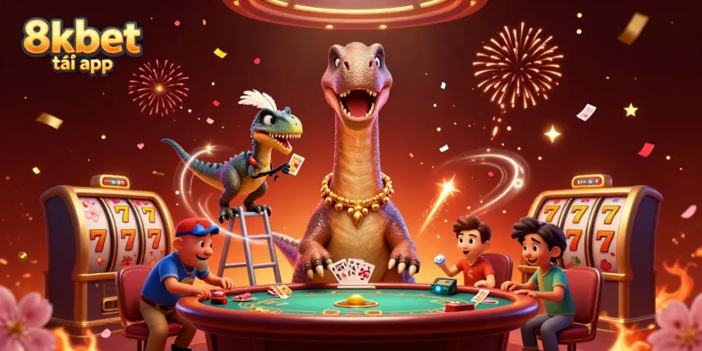 Experience the excitement of 8xbet tải app in this vibrant, energetic casino scene.