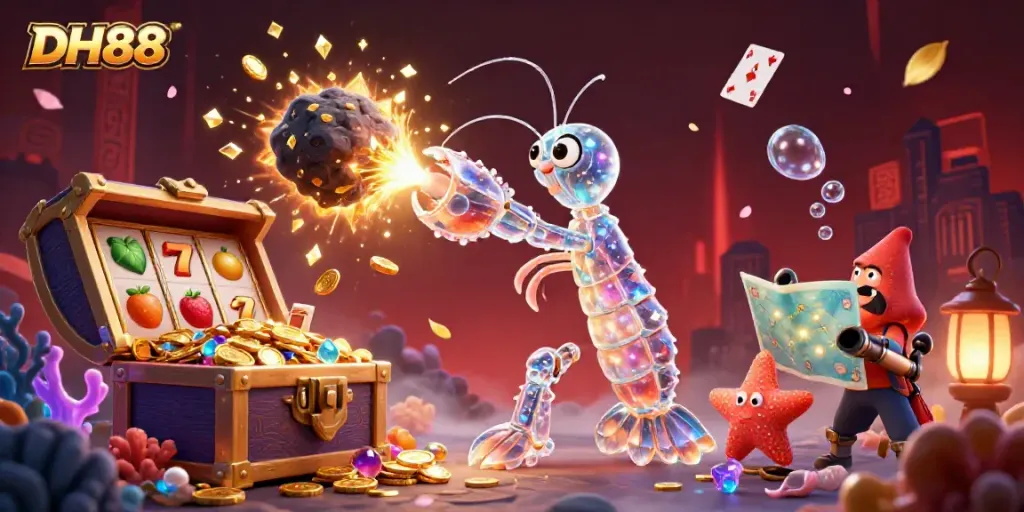 Experience an exhilarating DH88 online gaming scene with vibrant characters and casino elements.