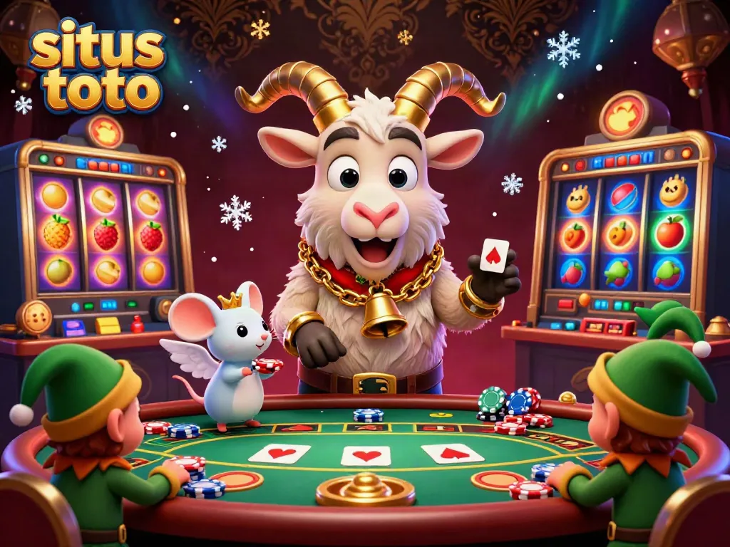 Engage with the festive casino excitement at situs toto featuring fun characters and vibrant gaming elements.