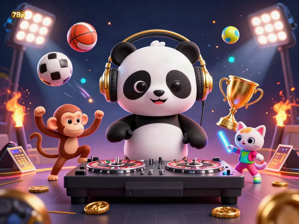 Experience the excitement of 789p with a DJ panda and vibrant characters bringing the casino to life.