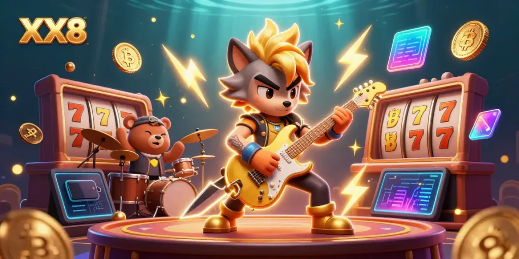 Engage in the thrilling world of XX8 with dynamic casino characters and games electrifying the stage.